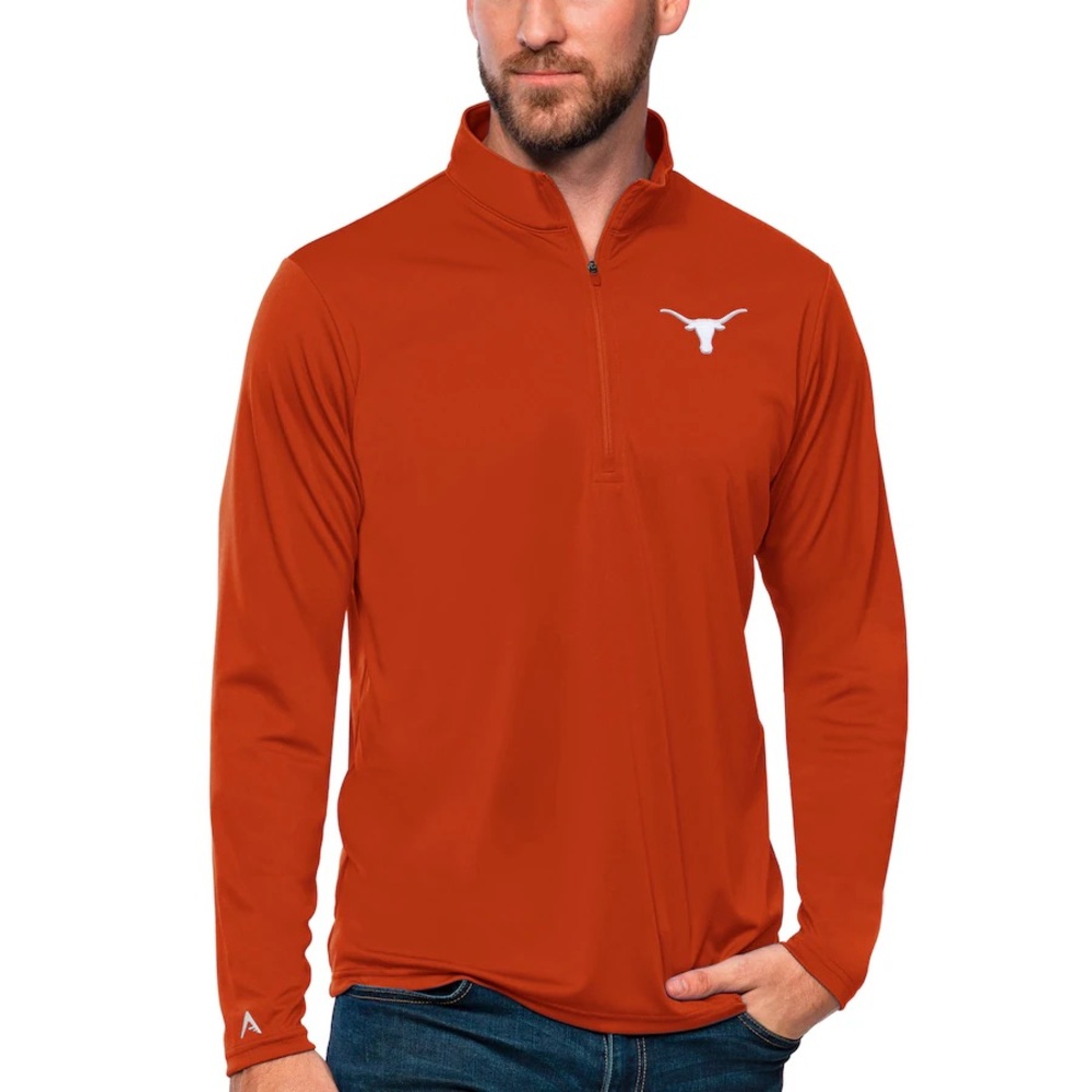 Texas Longhorns Antigua Tribute Quarter-Zip Top - Texas Orange